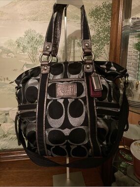 ✨ Coach Poppy Glam Signature Satchel/Crossbody – EUC ✨